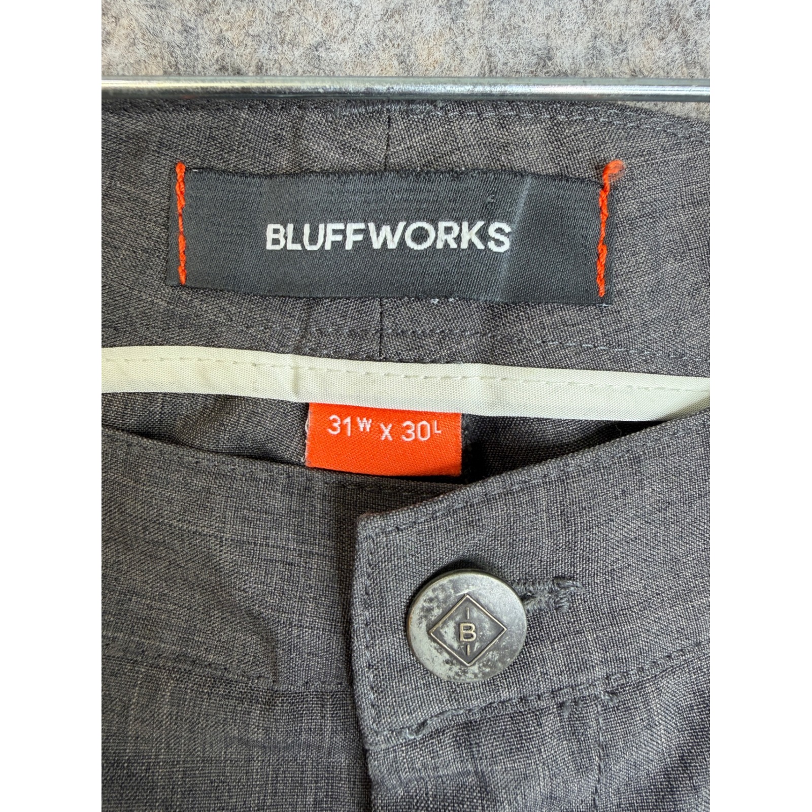 Bluffworks Original Regular Fit Mens 31x30 Gray Chino Travel Tech Pants Modern — image 2 of 8
